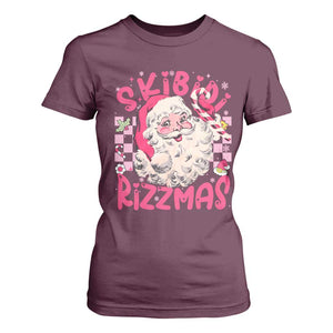 SKIBIDI Rizzmas Santa T Shirt For Women Rizz Santa Pink Groovy Funny Xmas Gen Alpha Girl Kids TS10 Maroon Print Your Wear