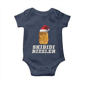 Christmas Skibidi Toilet Rizzler Baby Onesie Meme Funny Memes Brainrot Rizz TS10 Navy Print Your Wear
