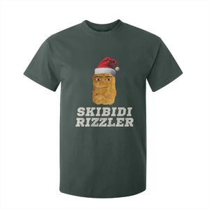 Christmas Skibidi Toilet Rizzler T Shirt For Kid Meme Funny Memes Brainrot Rizz TS10 Dark Forest Green Print Your Wear