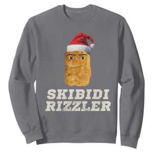 Christmas Skibidi Toilet Rizzler Sweatshirt Meme Funny Memes Brainrot Rizz TS10 Charcoal Print Your Wear