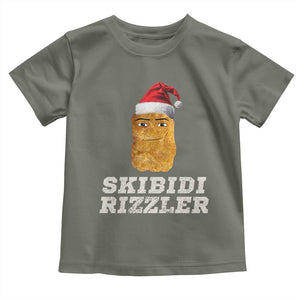 Christmas Skibidi Toilet Rizzler Toddler T Shirt Meme Funny Memes Brainrot Rizz TS10 Military Green Print Your Wear