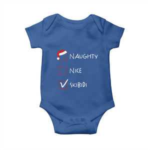 Nice Naughty Skibidi List Santa Claus Sarcastic Baby Onesie TS10 Royal Blue Print Your Wear