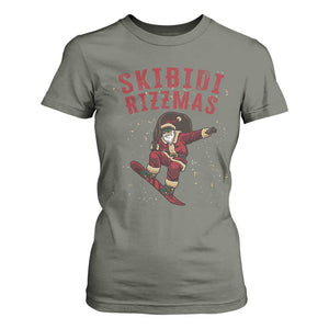 Skibidi Rizzmas Christmas T Shirt For Women Rizz Santa Claus Skater Skateboard Skateboarder Kid Cool TS10 Military Green Print Your Wear