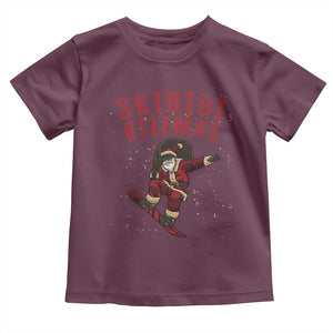 Skibidi Rizzmas Christmas Toddler T Shirt Rizz Santa Claus Skater Skateboard Skateboarder Kid Cool TS10 Maroon Print Your Wear