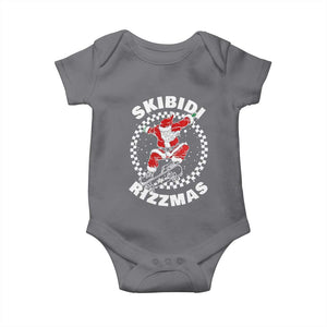 Skibidi Rizzmas Christmas Baby Onesie Rizz Skateboarding Santa Claus Skater Skateboard Skateboarder TS10 Charcoal Print Your Wear