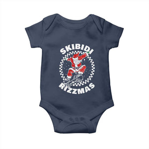 Skibidi Rizzmas Christmas Baby Onesie Rizz Skateboarding Santa Claus Skater Skateboard Skateboarder TS10 Navy Print Your Wear
