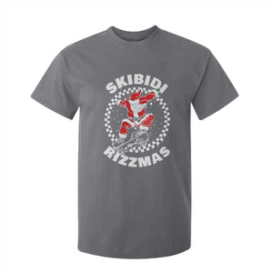 Skibidi Rizzmas Christmas T Shirt For Kid Rizz Skateboarding Santa Claus Skater Skateboard Skateboarder TS10 Charcoal Print Your Wear
