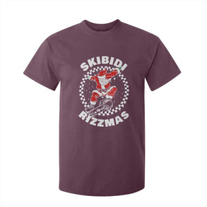 Skibidi Rizzmas Christmas T Shirt For Kid Rizz Skateboarding Santa Claus Skater Skateboard Skateboarder TS10 Maroon Print Your Wear