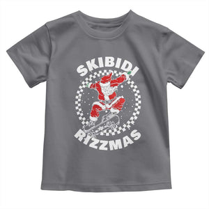 Skibidi Rizzmas Christmas Toddler T Shirt Rizz Skateboarding Santa Claus Skater Skateboard Skateboarder TS10 Charcoal Print Your Wear