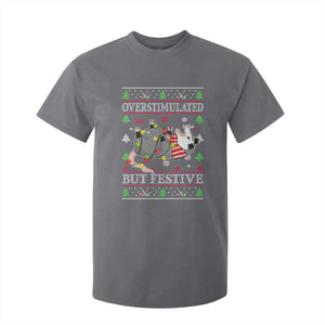 Possum Christmas T Shirt For Kid Overstimulated But Festive Ugly Christmas TS10 Charcoal Print Your Wear