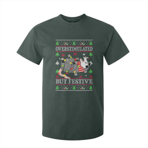 Possum Christmas T Shirt For Kid Overstimulated But Festive Ugly Christmas TS10 Dark Forest Green Print Your Wear