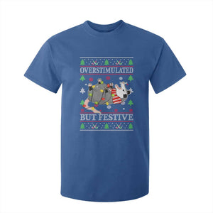 Possum Christmas T Shirt For Kid Overstimulated But Festive Ugly Christmas TS10 Royal Blue Print Your Wear