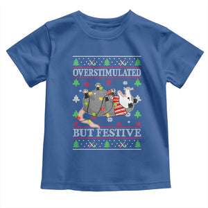Possum Christmas Toddler T Shirt Overstimulated But Festive Ugly Christmas TS10 Royal Blue Print Your Wear