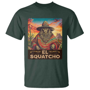 El Squatcho Bigfoot T Shirt Funny Mexican Sasquatch Lovers Cinco De Mayo TS10 Dark Forest Green Print Your Wear