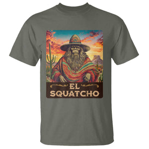 El Squatcho Bigfoot T Shirt Funny Mexican Sasquatch Lovers Cinco De Mayo TS10 Military Green Print Your Wear