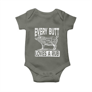 Funny BBQ Baby Onesie Pork Butt Loves a Rub Grilling Gift TS10 Military Green Print Your Wear