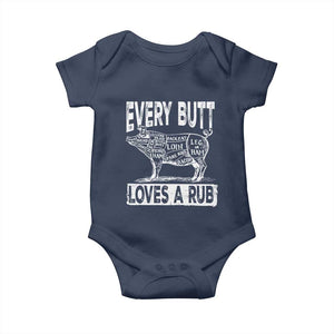 Funny BBQ Baby Onesie Pork Butt Loves a Rub Grilling Gift TS10 Navy Print Your Wear