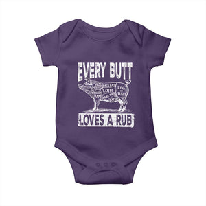 Funny BBQ Baby Onesie Pork Butt Loves a Rub Grilling Gift TS10 Purple Print Your Wear
