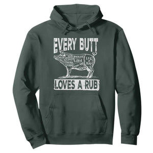 BBQ Hoodie Pork Butt Rub Dad Grill Gift TS10 Dark Forest Green Print Your Wear