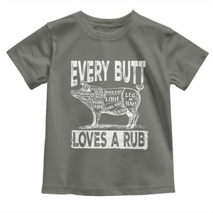 BBQ Toddler T Shirt Pork Butt Rub Dad Grill Gift TS10 Military Green Print Your Wear