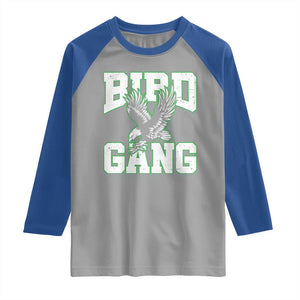 Bird Gang Raglan Shirt Vintage 90s Style Classic EF Fly TS10 Sport Gray Royal Print Your Wear