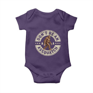 Funny Bigfoot Baby Onesie Don't Be An Assquatch Retro Outdoor TS10 Purple Print Your Wear