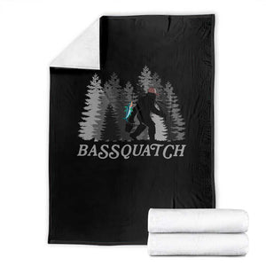 Funny Bigfoot Fishing Throw Blanket Bassquatch Sasquatch In The Forest Yeti TS10 Black Print Your Wear