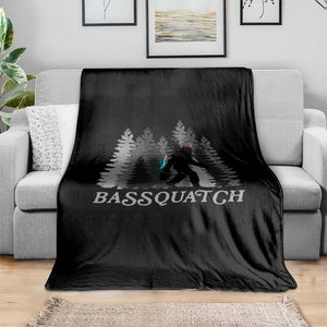 Funny Bigfoot Fishing Throw Blanket Bassquatch Sasquatch In The Forest Yeti TS10 Print Your Wear