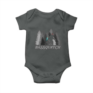 Funny Bigfoot Fishing Baby Onesie Bassquatch Sasquatch In The Forest Yeti TS10 Dark Heather Print Your Wear