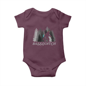 Funny Bigfoot Fishing Baby Onesie Bassquatch Sasquatch In The Forest Yeti TS10 Maroon Print Your Wear