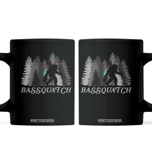 Funny Bigfoot Fishing Coffee Mug Bassquatch Sasquatch In The Forest Yeti TS10 Black Print Your Wear