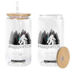 Funny Bigfoot Fishing Glass Can Bassquatch Sasquatch In The Forest Yeti TS10 Print Your Wear