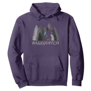 Funny Bigfoot Fishing Hoodie Bassquatch Sasquatch In The Forest Yeti TS10 Purple Print Your Wear