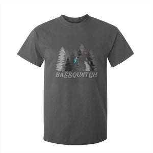 Funny Bigfoot Fishing T Shirt For Kid Bassquatch Sasquatch In The Forest Yeti TS10 Dark Heather Print Your Wear