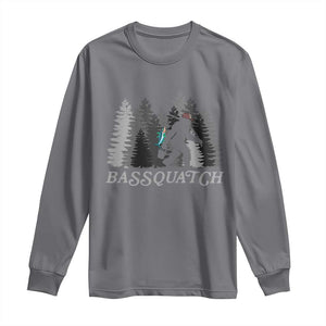 Funny Bigfoot Fishing Long Sleeve Shirt Bassquatch Sasquatch In The Forest Yeti TS10 Charcoal Print Your Wear