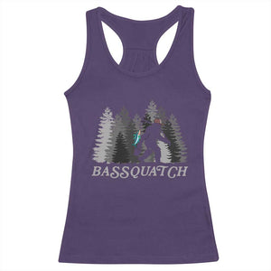 Funny Bigfoot Fishing Racerback Tank Top Bassquatch Sasquatch In The Forest Yeti TS10 Purple Print Your Wear