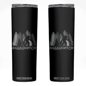 Funny Bigfoot Fishing Skinny Tumbler Bassquatch Sasquatch In The Forest Yeti TS10 Black Print Your Wear