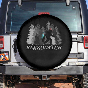 Funny Bigfoot Fishing Spare Tire Cover Bassquatch Sasquatch In The Forest Yeti TS10 No hole Black Print Your Wear