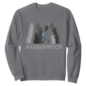 Funny Bigfoot Fishing Sweatshirt Bassquatch Sasquatch In The Forest Yeti TS10 Charcoal Print Your Wear