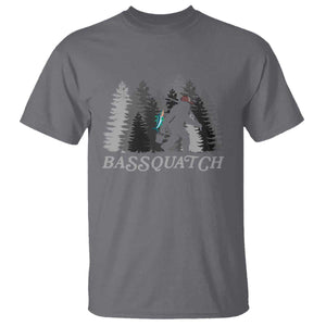 Funny Bigfoot Fishing T Shirt Bassquatch Sasquatch In The Forest Yeti TS10 Charcoal Print Your Wear