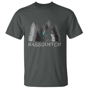 Funny Bigfoot Fishing T Shirt Bassquatch Sasquatch In The Forest Yeti TS10 Dark Heather Print Your Wear