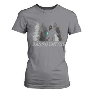 Funny Bigfoot Fishing T Shirt For Women Bassquatch Sasquatch In The Forest Yeti TS10 Charcoal Print Your Wear