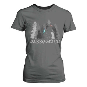 Funny Bigfoot Fishing T Shirt For Women Bassquatch Sasquatch In The Forest Yeti TS10 Dark Heather Print Your Wear