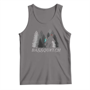 Funny Bigfoot Fishing Tank Top Bassquatch Sasquatch In The Forest Yeti TS10 Deep Heather Print Your Wear