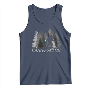 Funny Bigfoot Fishing Tank Top Bassquatch Sasquatch In The Forest Yeti TS10 Navy Print Your Wear