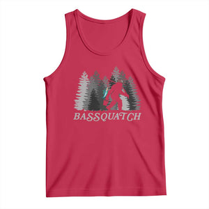 Funny Bigfoot Fishing Tank Top Bassquatch Sasquatch In The Forest Yeti TS10 Red Print Your Wear