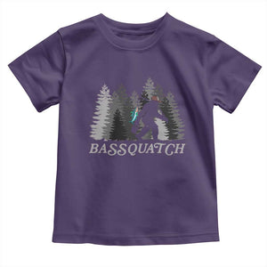 Funny Bigfoot Fishing Toddler T Shirt Bassquatch Sasquatch In The Forest Yeti TS10 Purple Print Your Wear