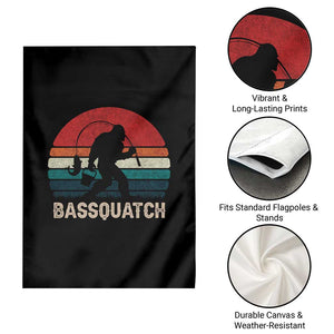 Retro Bigfoot Fishing Garden Flag Funny Retro Sasquatch Bassquatch Fisherman TS10 Print Your Wear