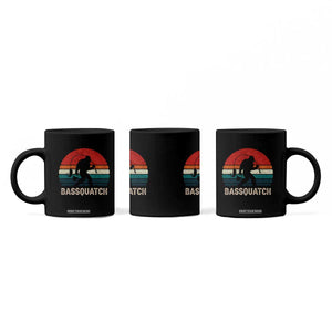 Retro Bigfoot Fishing Coffee Mug Funny Retro Sasquatch Bassquatch Fisherman TS10 Print Your Wear