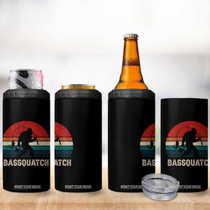 Retro Bigfoot Fishing 4 in 1 Can Cooler Tumbler Funny Retro Sasquatch Bassquatch Fisherman TS10 Print Your Wear